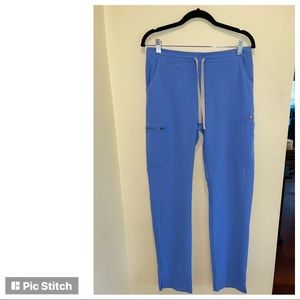 FIGS Womens Ceil Blue Yola Skinny Scrub Drawstring